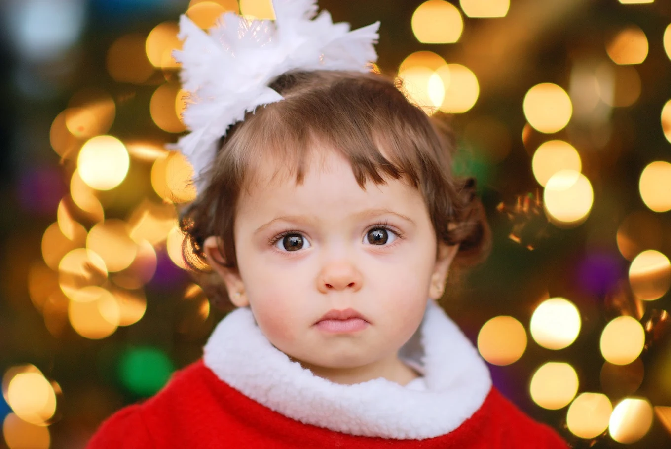 One year old baby portrait during a holiday milestone session