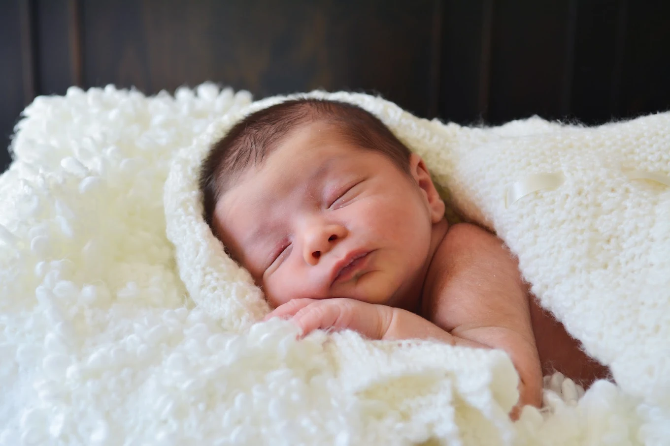 Sleeping newborn baby closeup during a professional photography session near McAllen, Texas